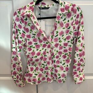 NWT ZARA FLORAL PRINT BLOUSE XS